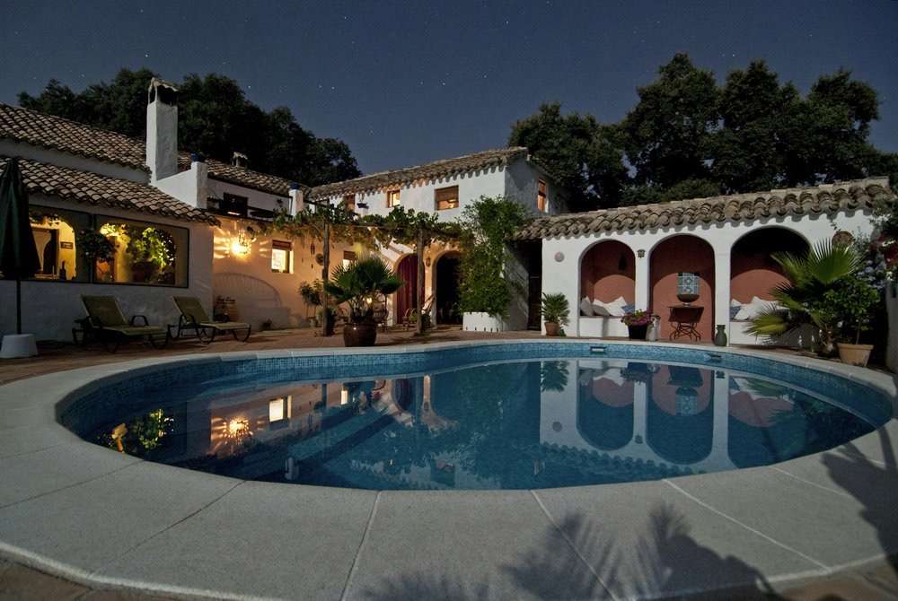 Residential architecture at dusk